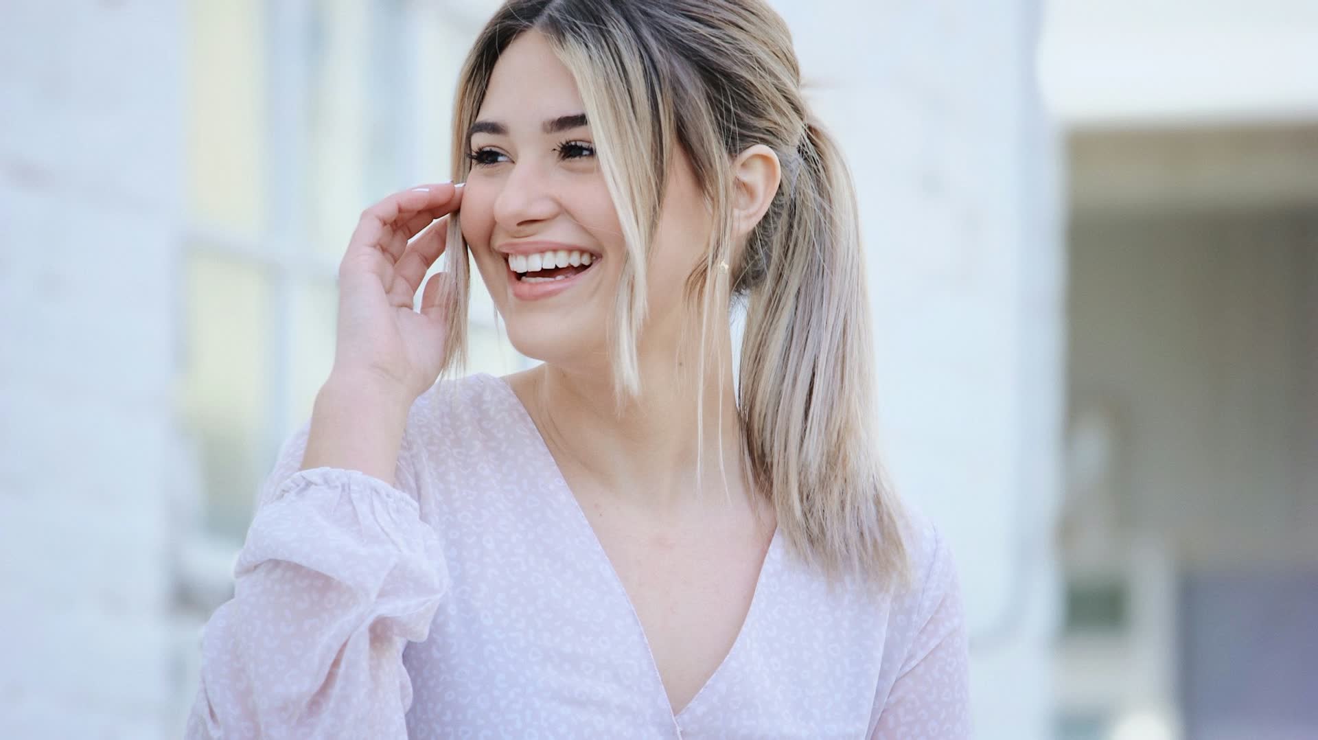 Laughing woman with a healthy smile
