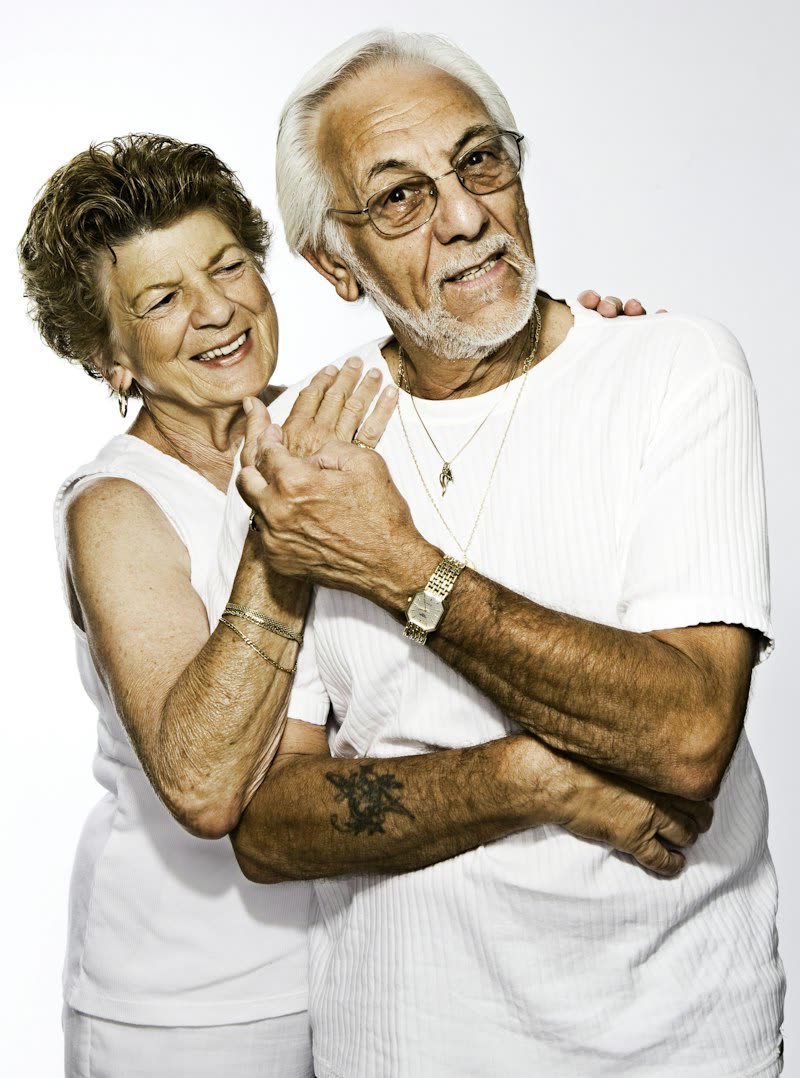Laughing older couple